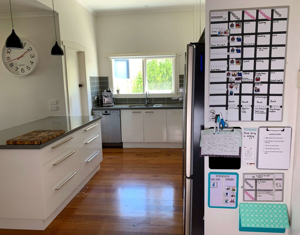 Get your family organised with Command Centre | Family command centre help you feel more organised and are found in one spot in the home.| https://simplyhappy.com.au/family-command-centre/